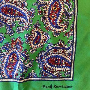 Brand New 100% Silk Ralph Lauren Paisley Pocket Square 18 x18